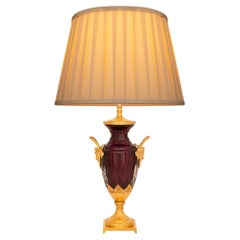 A French 19th century Louis XVI st. Crystal and Ormolu lamp