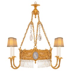 Antique A French 19th century Louis XVI st. crystal chandelier