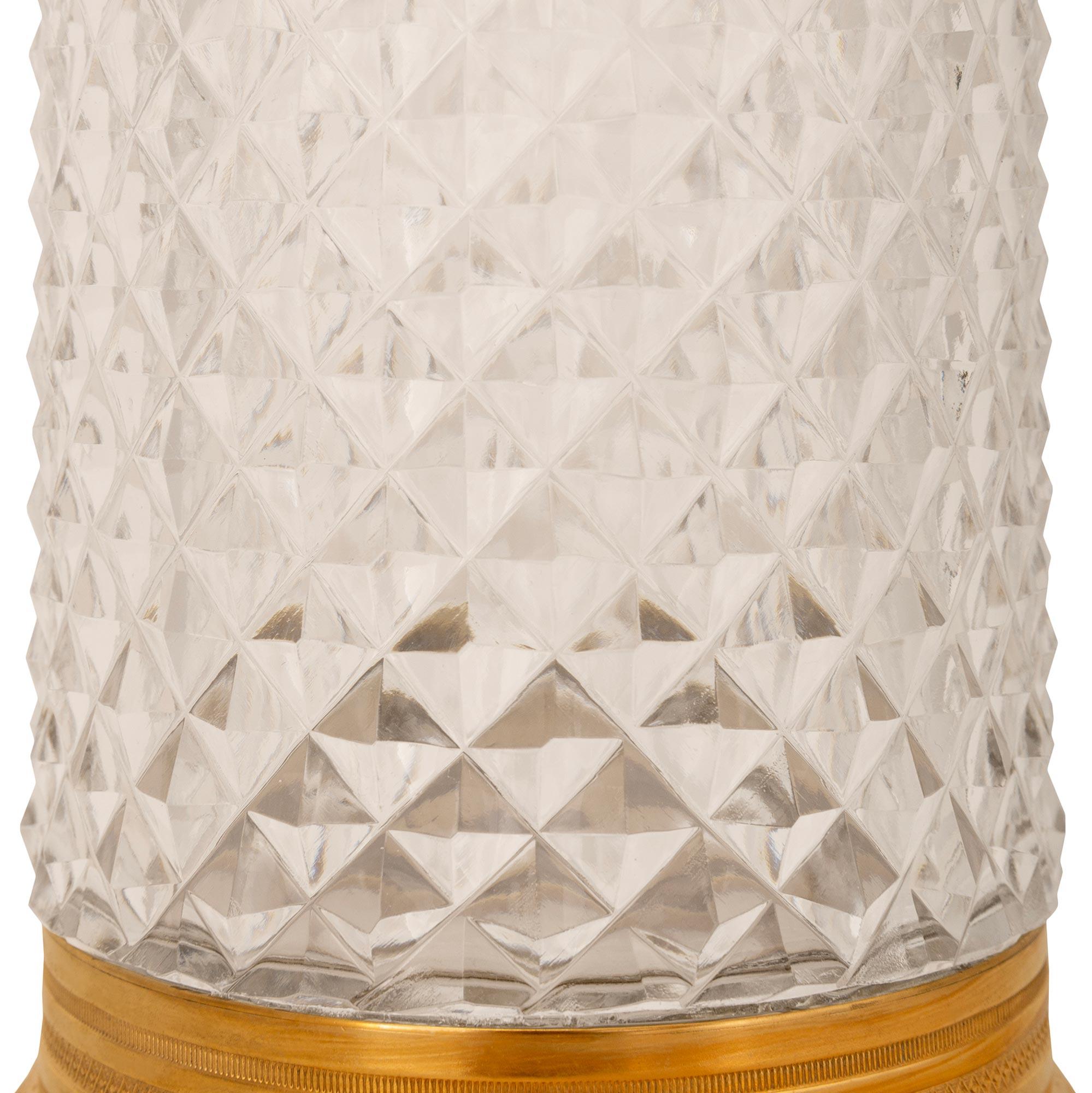 A French 19th century Louis XVI st. crystal vase For Sale 1