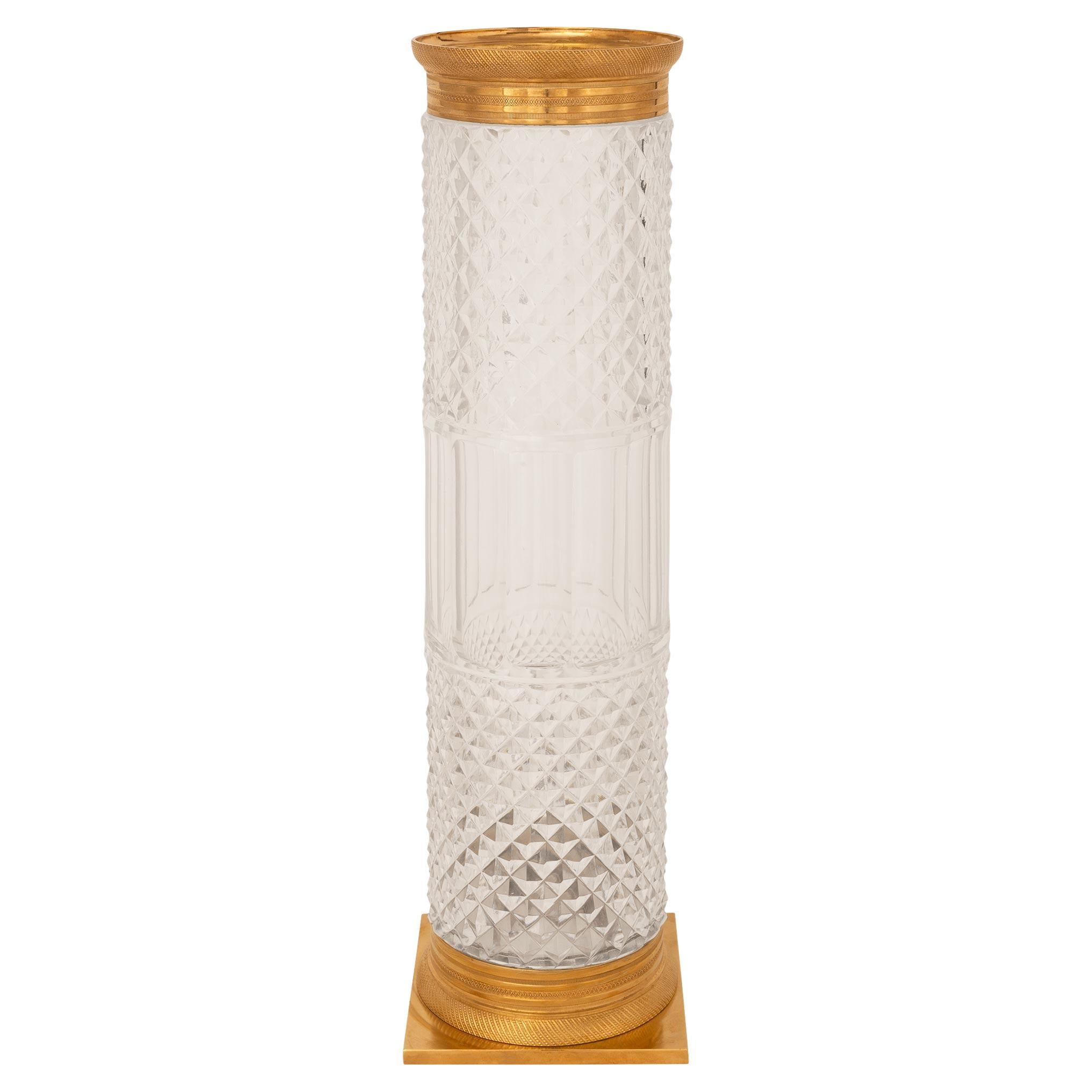 A French 19th century Louis XVI st. crystal vase For Sale