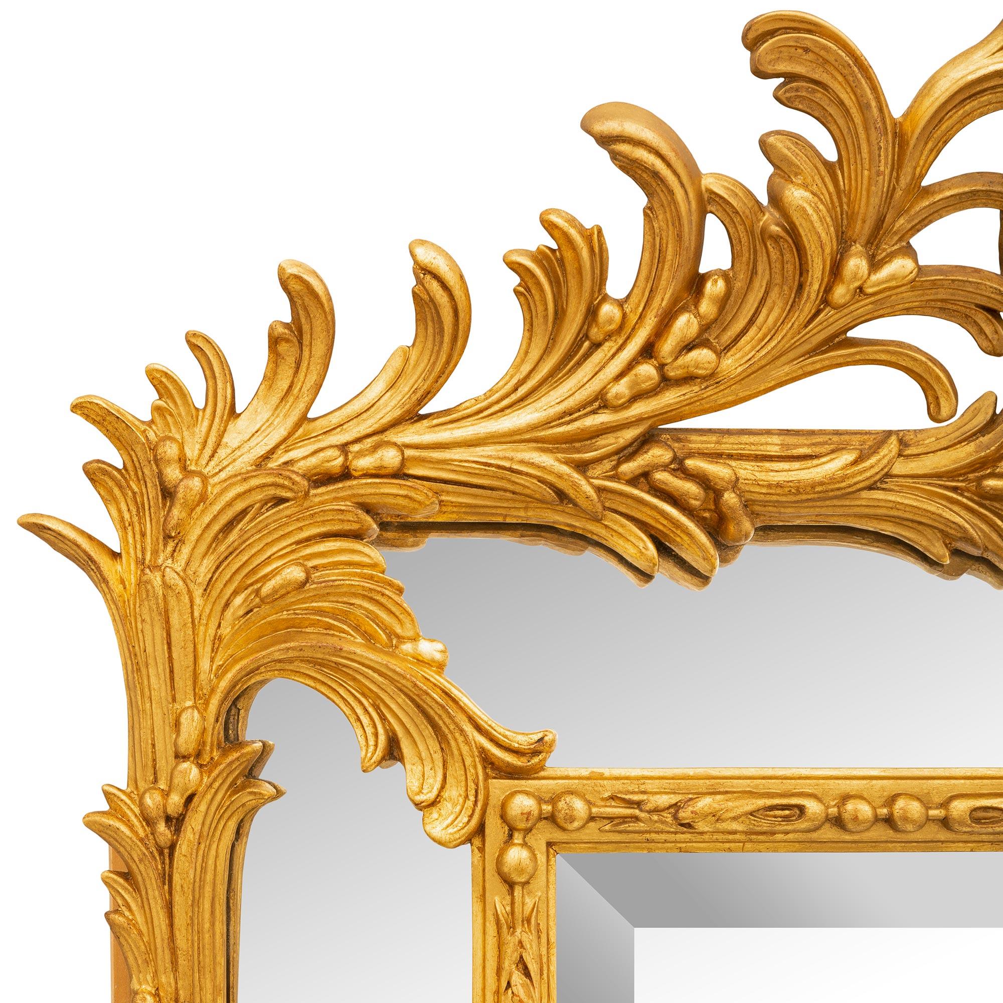 French 19th Century Louis XVI St. Double Framed Giltwood Mirror For Sale 2