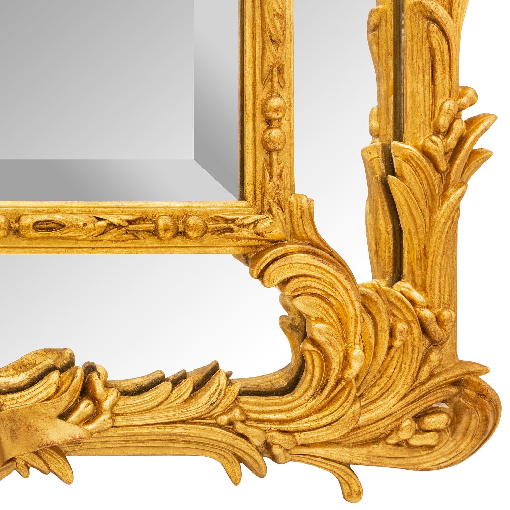 French 19th Century Louis XVI St. Double Framed Giltwood Mirror For Sale 4