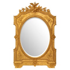 Miroir en bois doré de style Louis XVI du XIXe siècle