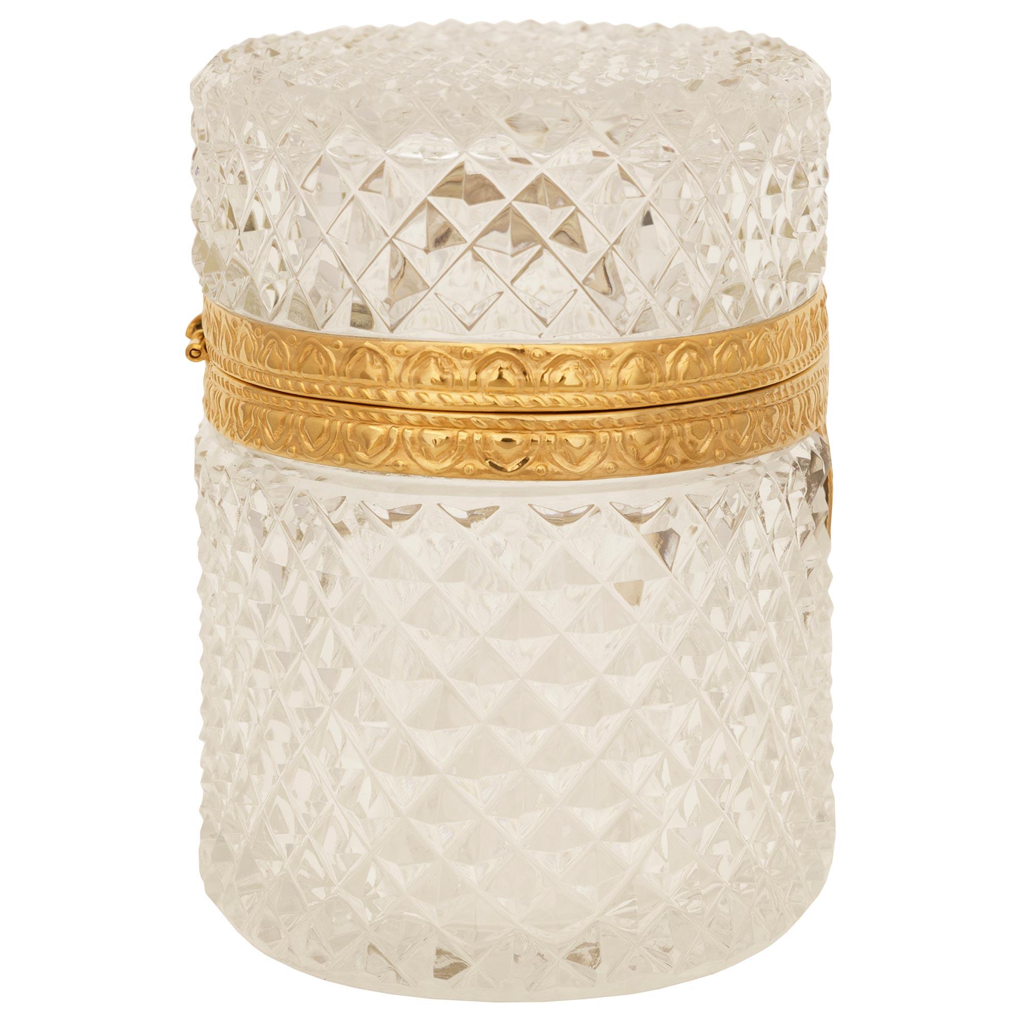 A French 19th century Louis XVI st. Glass and Ormolu box For Sale 1