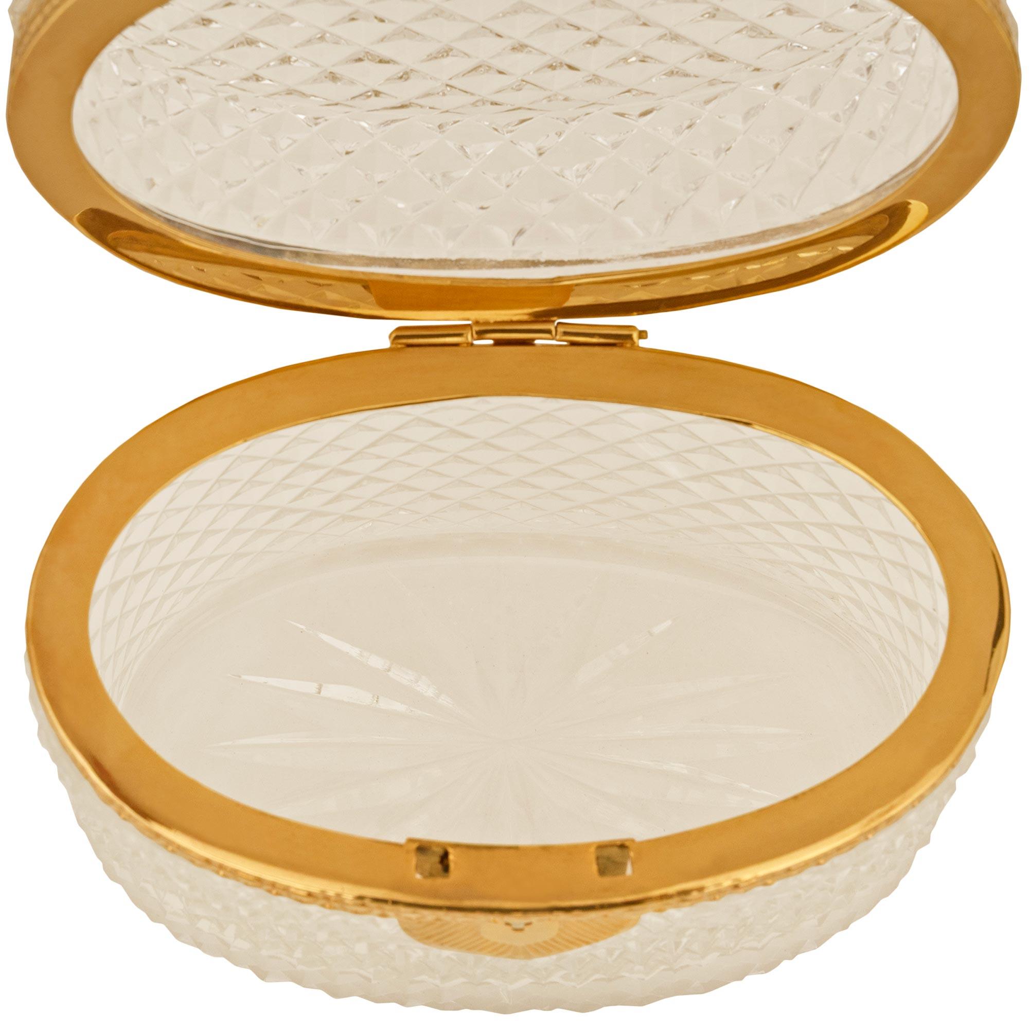 A French 19th century Louis XVI st. Glass and Ormolu box For Sale 4