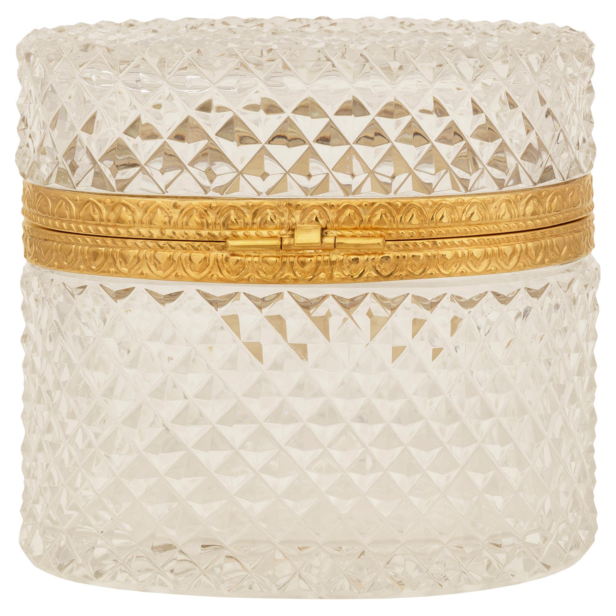 A French 19th century Louis XVI st. Glass and Ormolu box For Sale 5