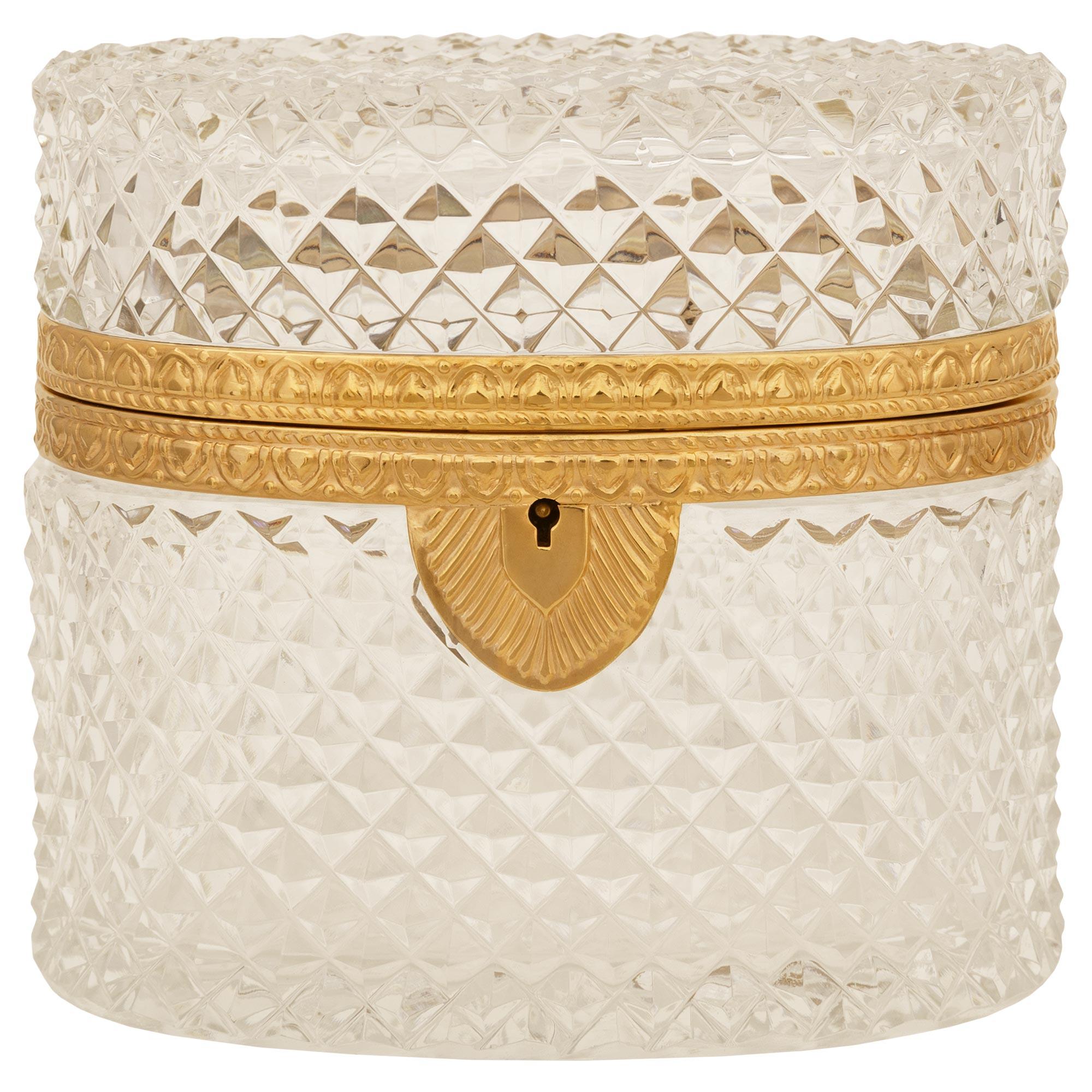 A French 19th century Louis XVI st. Glass and Ormolu box For Sale