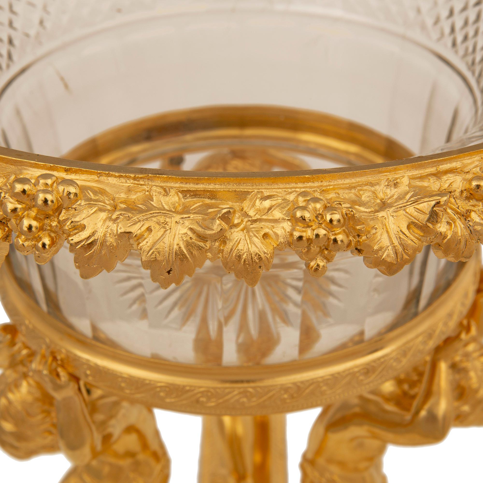 French 19th Century Louis XVI St. Ormolu and Baccarat Crystal Centerpiece 3