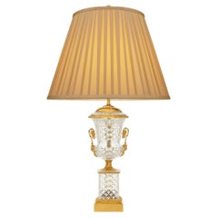 A French 19th century Louis XVI st. Ormolu and Baccarat Crystal lamp