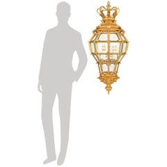 A French 19th century Louis XVI st. Ormolu and Crystal lantern