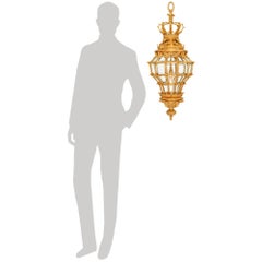 A French 19th century Louis XVI st. Ormolu and Crystal lantern