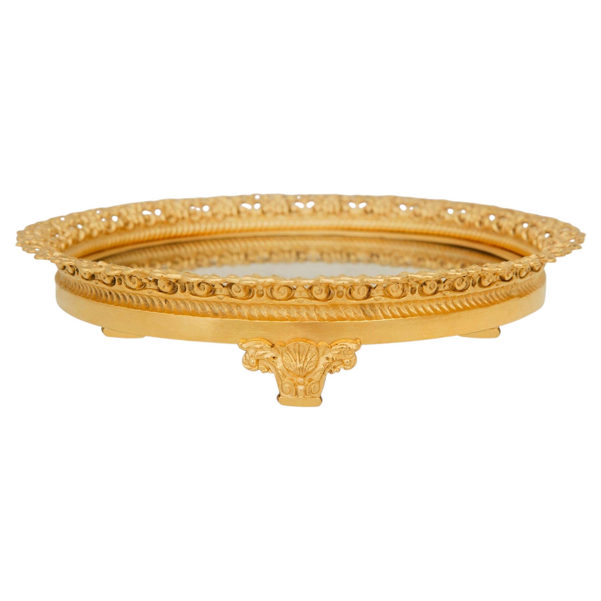 A French 19th century Louis XVI st. Ormolu centerpiece/tray