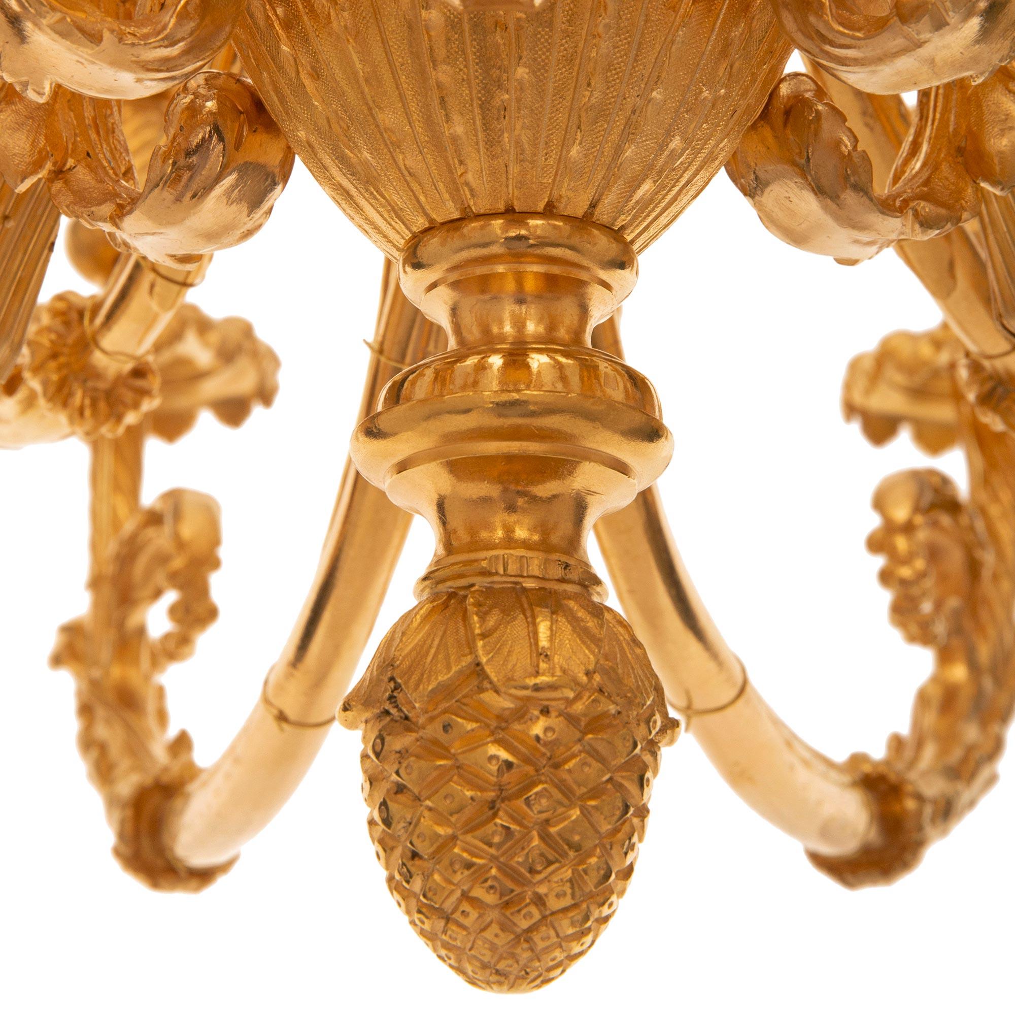 A French 19th century Louis XVI st. ormolu chandelier For Sale 2