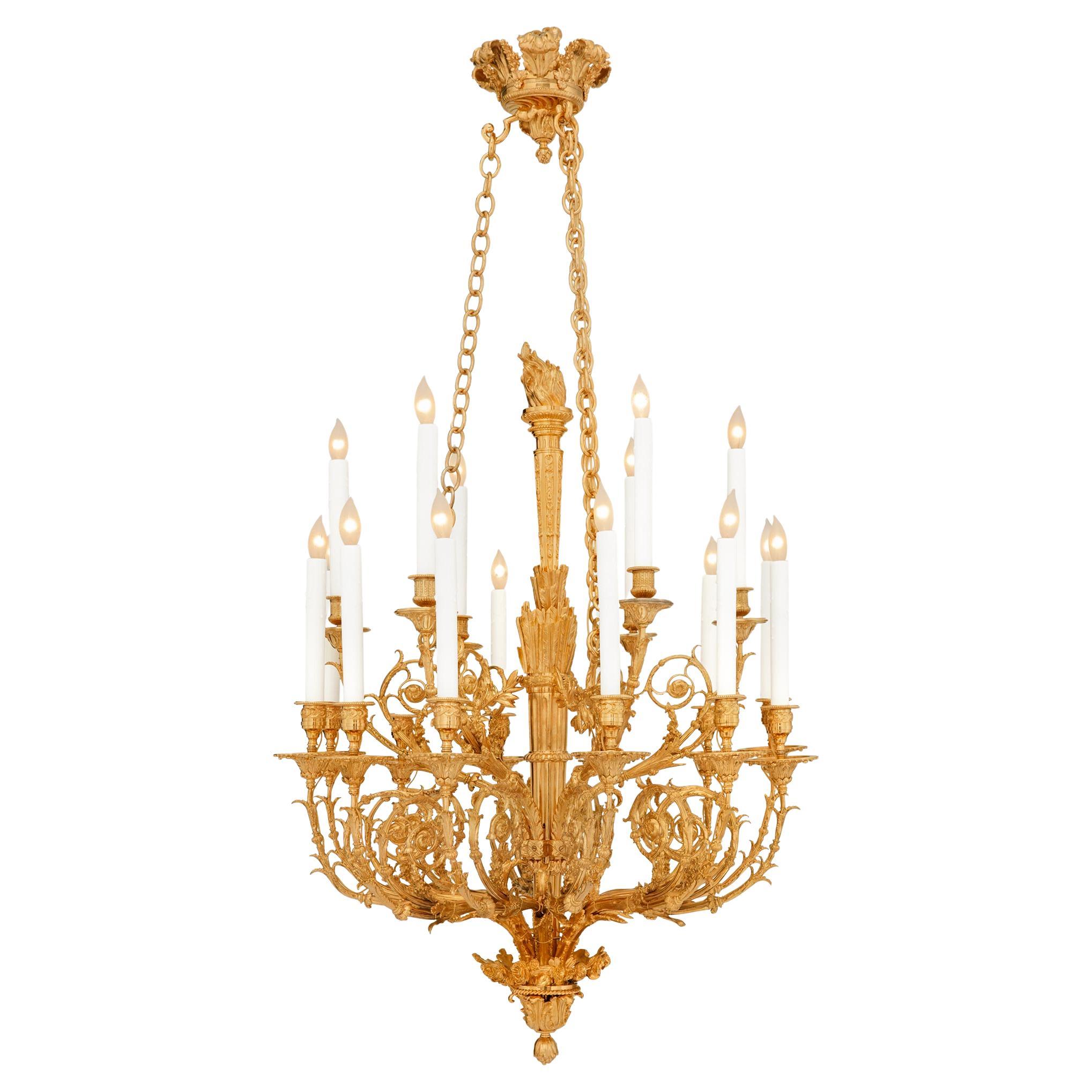 A French 19th century Louis XVI st. Ormolu chandelier