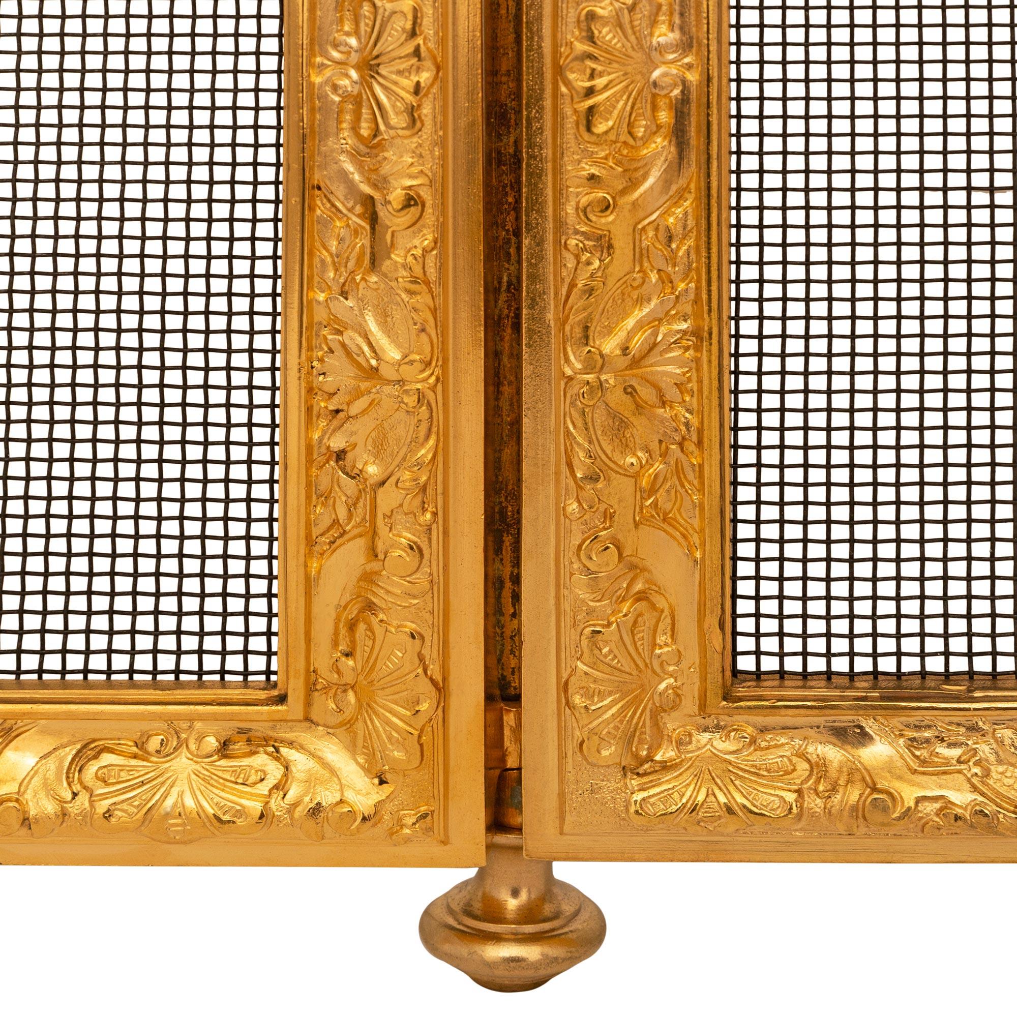 A French 19th century Louis XVI st. Ormolu fire screen For Sale 4