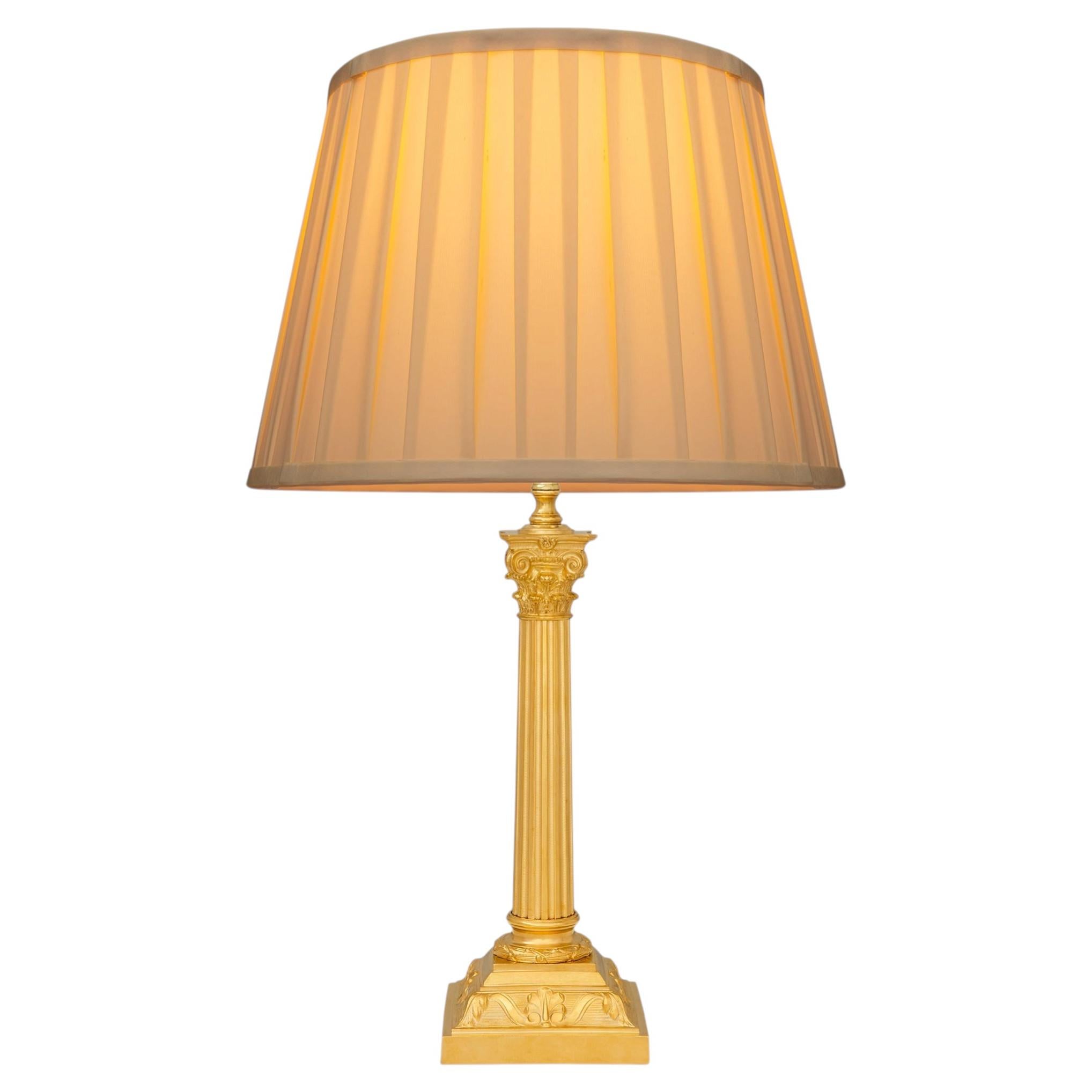 A French 19th century Louis XVI st. Ormolu lamp