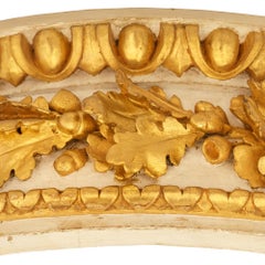 A French 19th century Louis XVI st. patinated Wood and Giltwood bed canopy