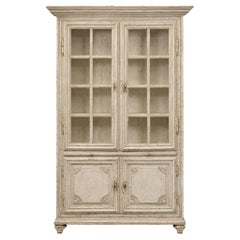 Vitrine française du 19ème siècle en bois patiné de style Louis XVI