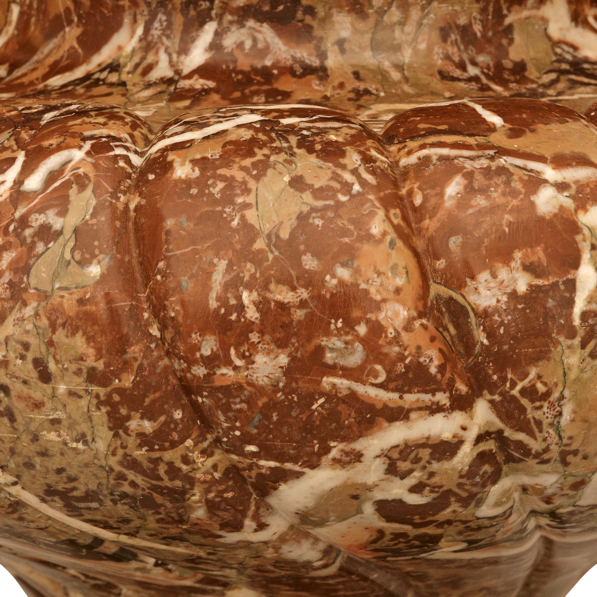 A French 19th century Louis XVI st. Rouge Royale marble and Ormolu urn/planter For Sale 2