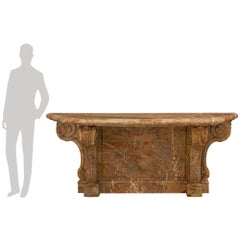 A French 19th century Louis XVI st. Sarrancolin marble console