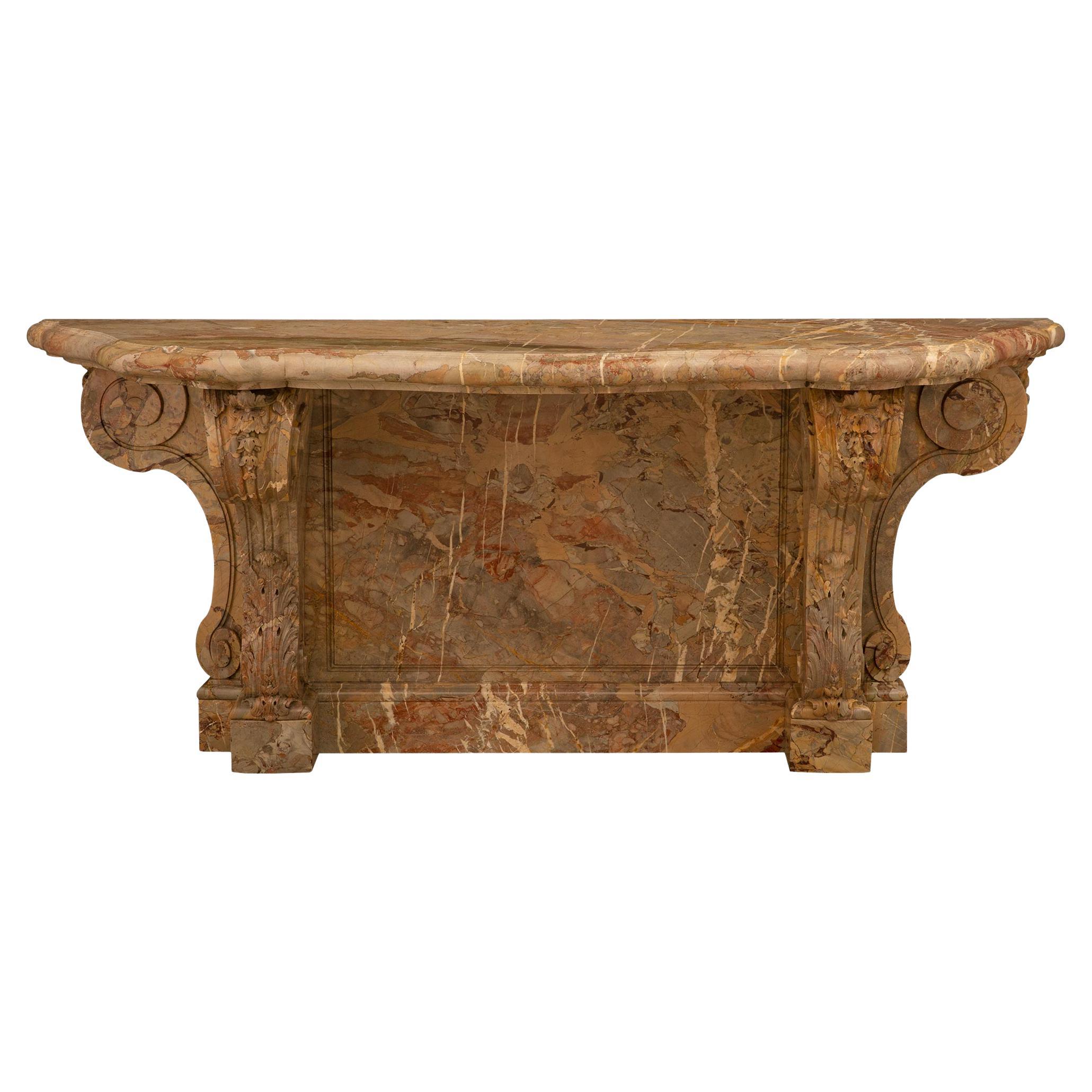 A French 19th century Louis XVI st. Sarrancolin marble console For Sale
