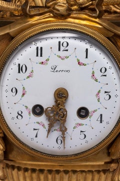 French 19th Century Louis XVI Style Clock Signed Lerron