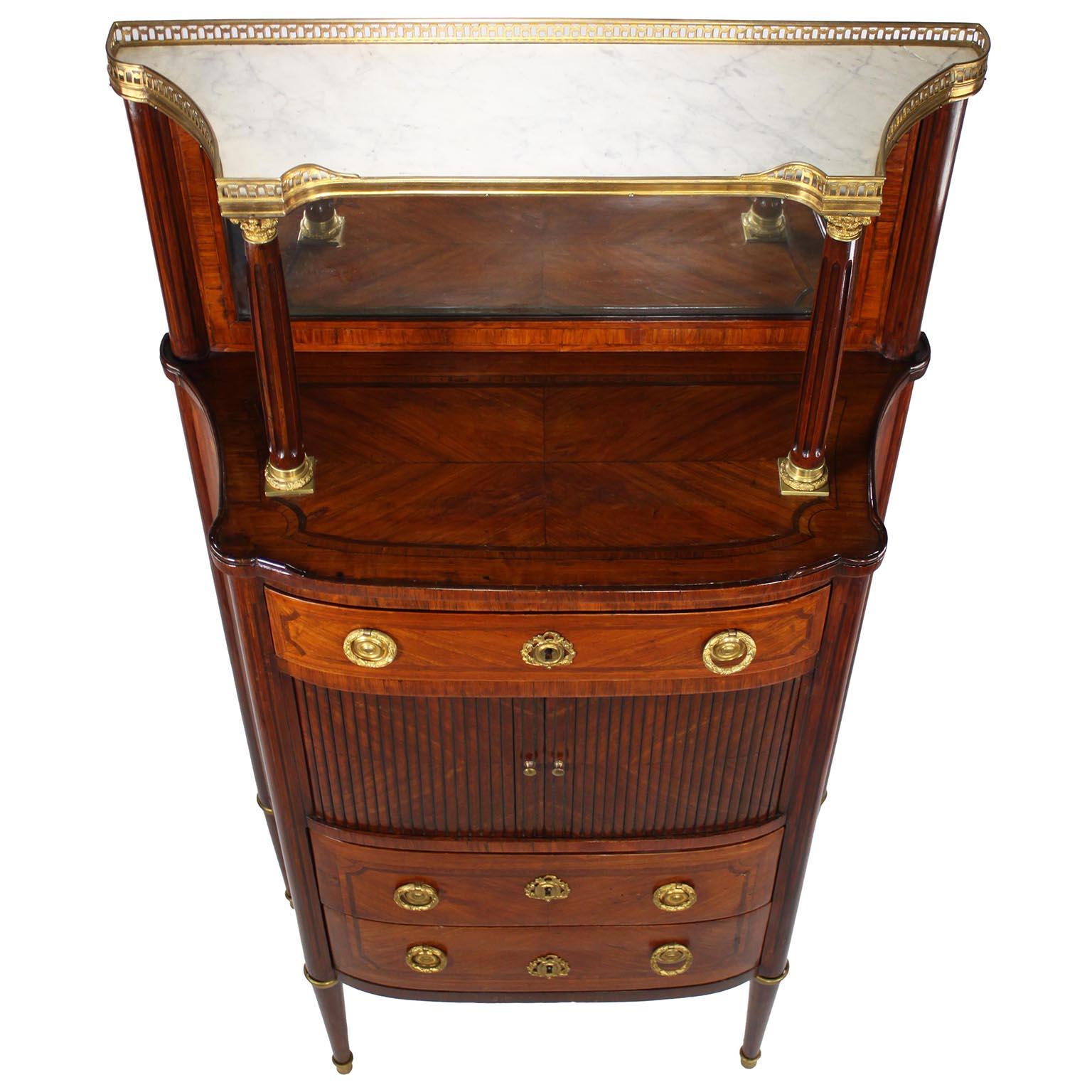 A French 19th Century Louis XVI Style Gilt-Bronze Mounted Meuble d'Appui Cabinet For Sale 1