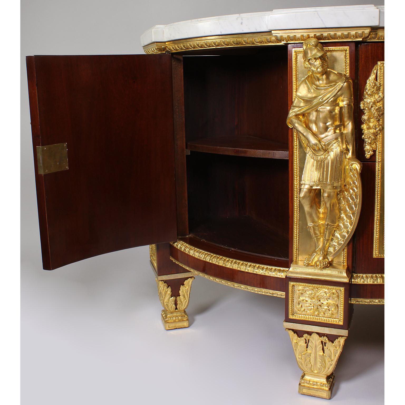 Palatial French Louis XVI Style Marquetry & Gilt-Bronze Armorial Commode For Sale 14