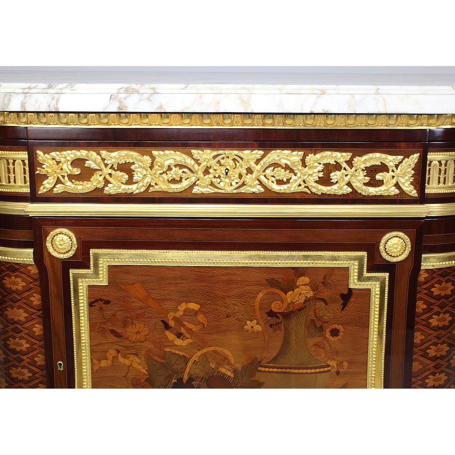 French 19th Century Louis XVI Style Ormolu and Marquetry Fontainebleau Commode 1