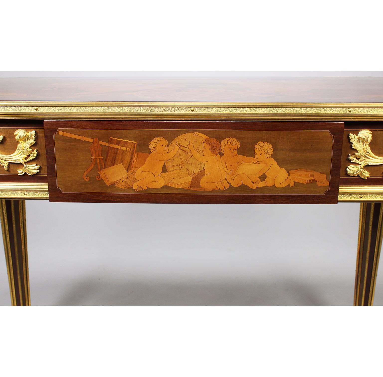 French Louis XVI Style Ormolu and Marquetry Table, Beurdeley Attributed For Sale 5