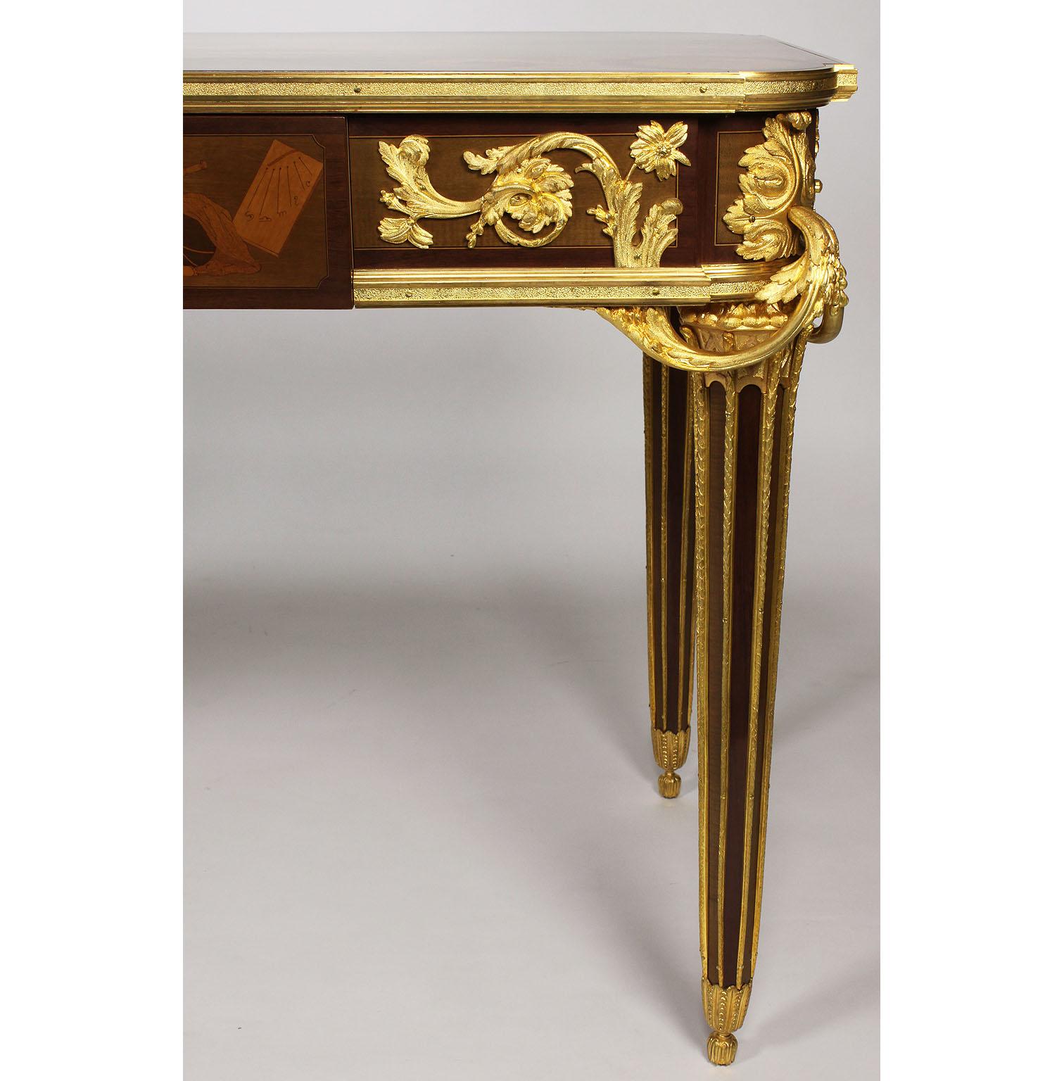 French Louis XVI Style Ormolu and Marquetry Table, Beurdeley Attributed For Sale 6