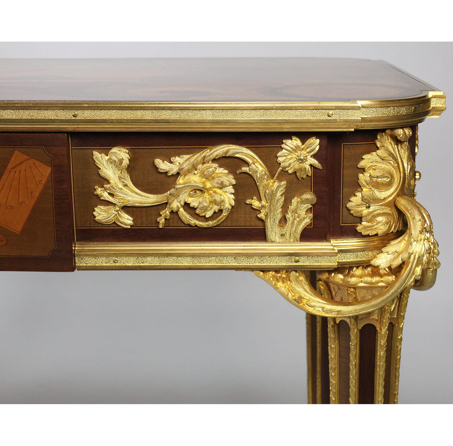 French Louis XVI Style Ormolu and Marquetry Table, Beurdeley Attributed For Sale 7