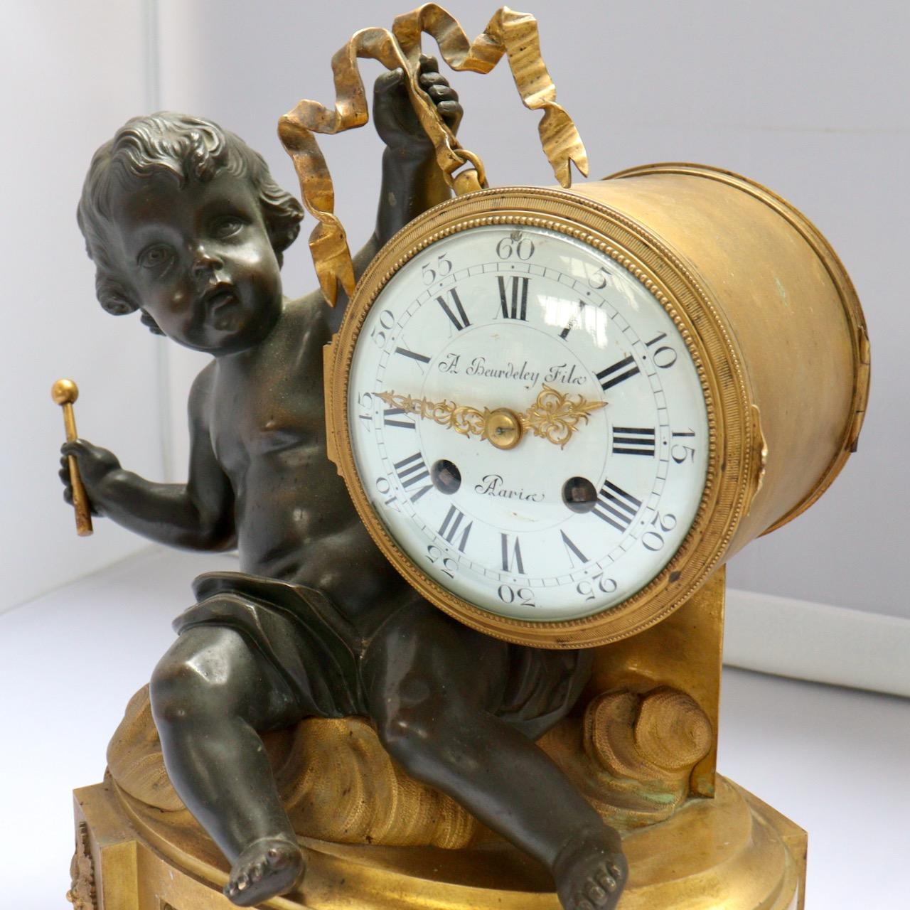 French 19th Century Mantel Clock by a.Beurdeley Fils 1