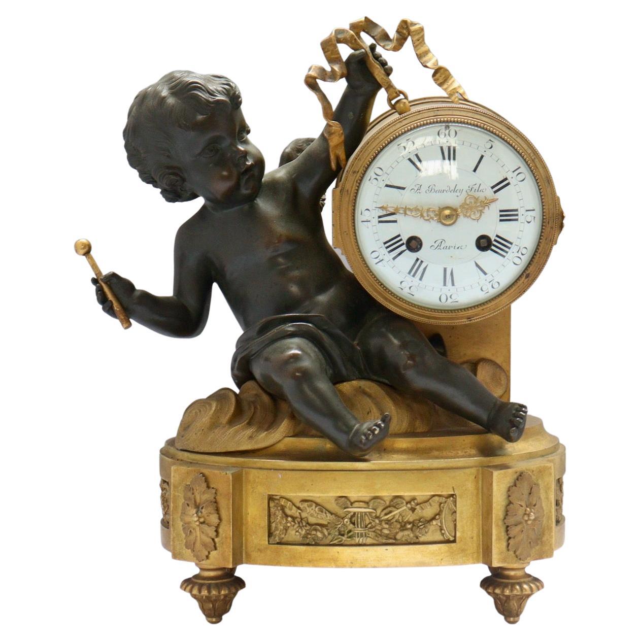 French 19th Century Mantel Clock by a.Beurdeley Fils
