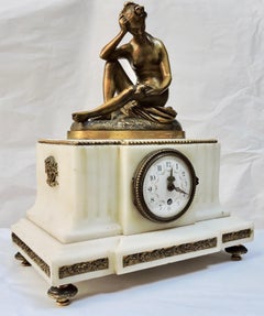 French 19th Century Marble and Ormolu Clock after Falconnet