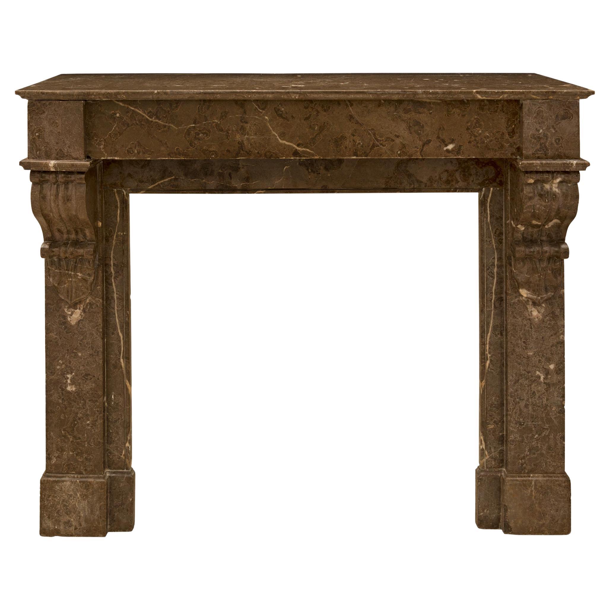 French 19th Century Marble Fireplace Mantel For Sale