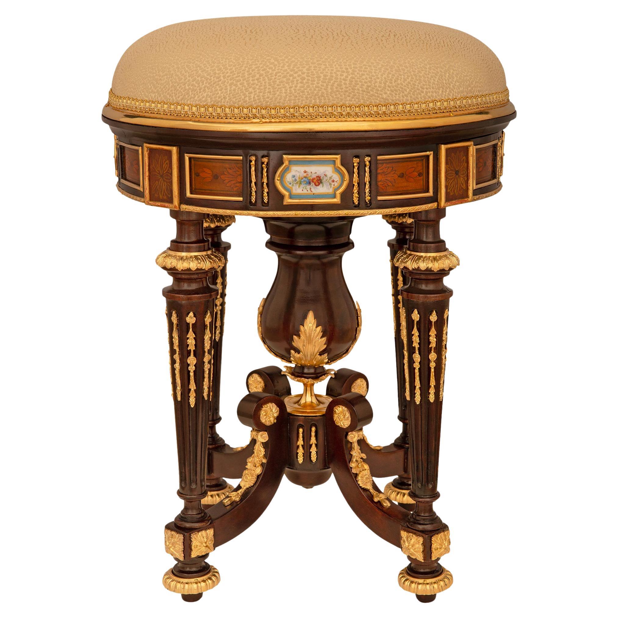 A French 19th century Napoleon III period Louis XVI st vanity/piano bench