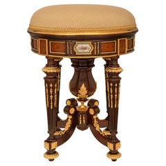 A French 19th century Napoleon III period Louis XVI st vanity/piano bench