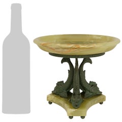 A French 19th century Neo-Classical st. Onyx and Verdigris Bronze centerpiece