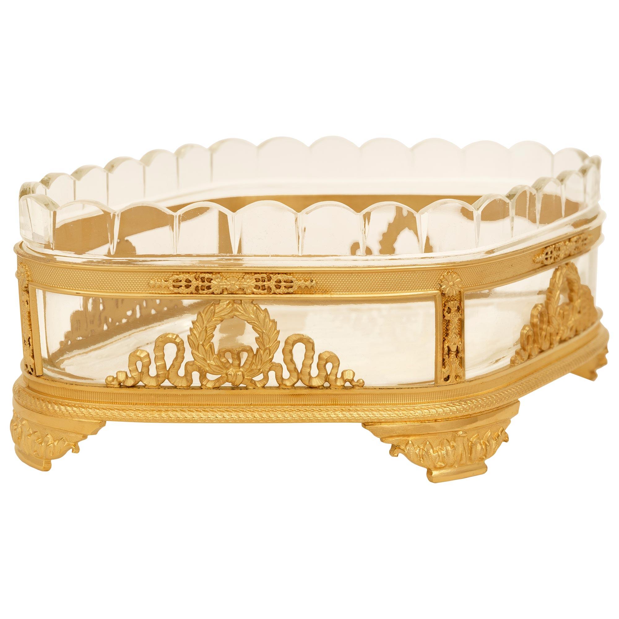 Neoclassical A French 19th century Neo-Classical st. Ormolu and Baccarat Crystal centerpiece For Sale