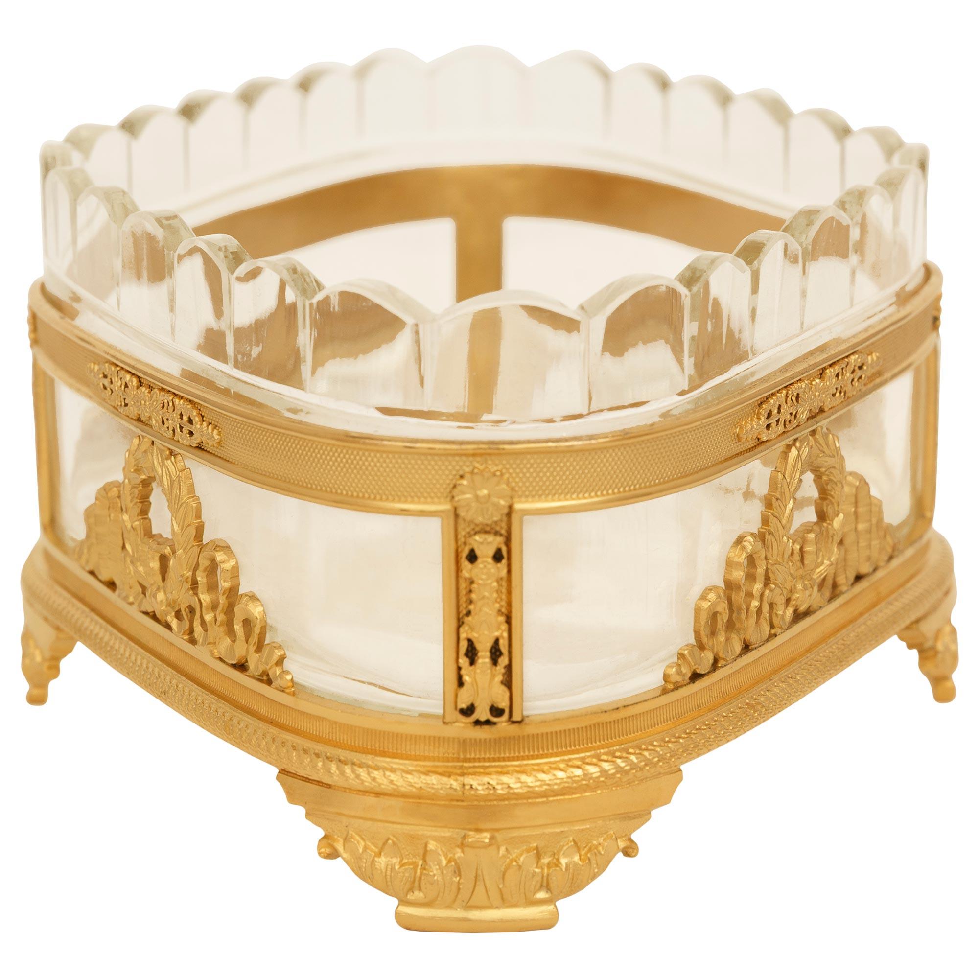 A French 19th century Neo-Classical st. Ormolu and Baccarat Crystal centerpiece In Good Condition For Sale In West Palm Beach, FL