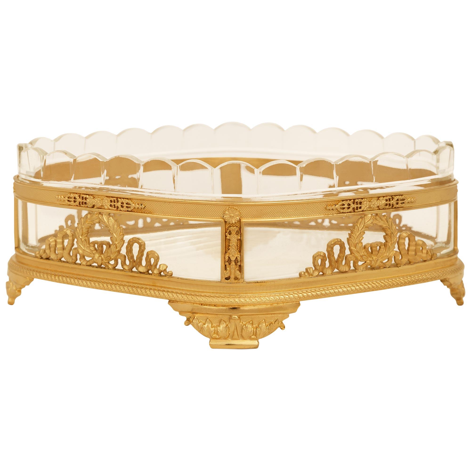 A French 19th century Neo-Classical st. Ormolu and Baccarat Crystal centerpiece For Sale