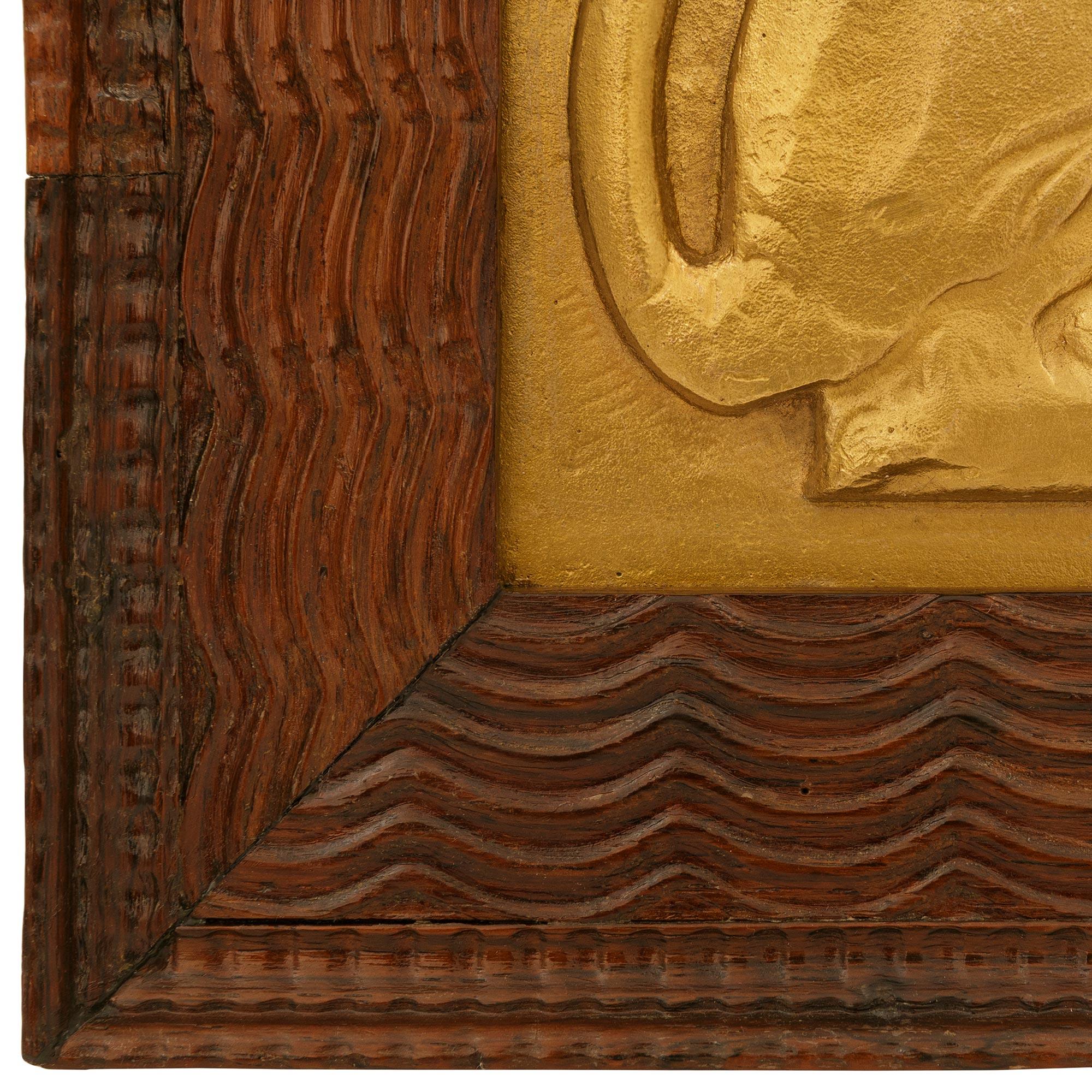 Una placa neoclásica francesa del siglo XIX st. Placa de ormolu y palisandro en venta 2