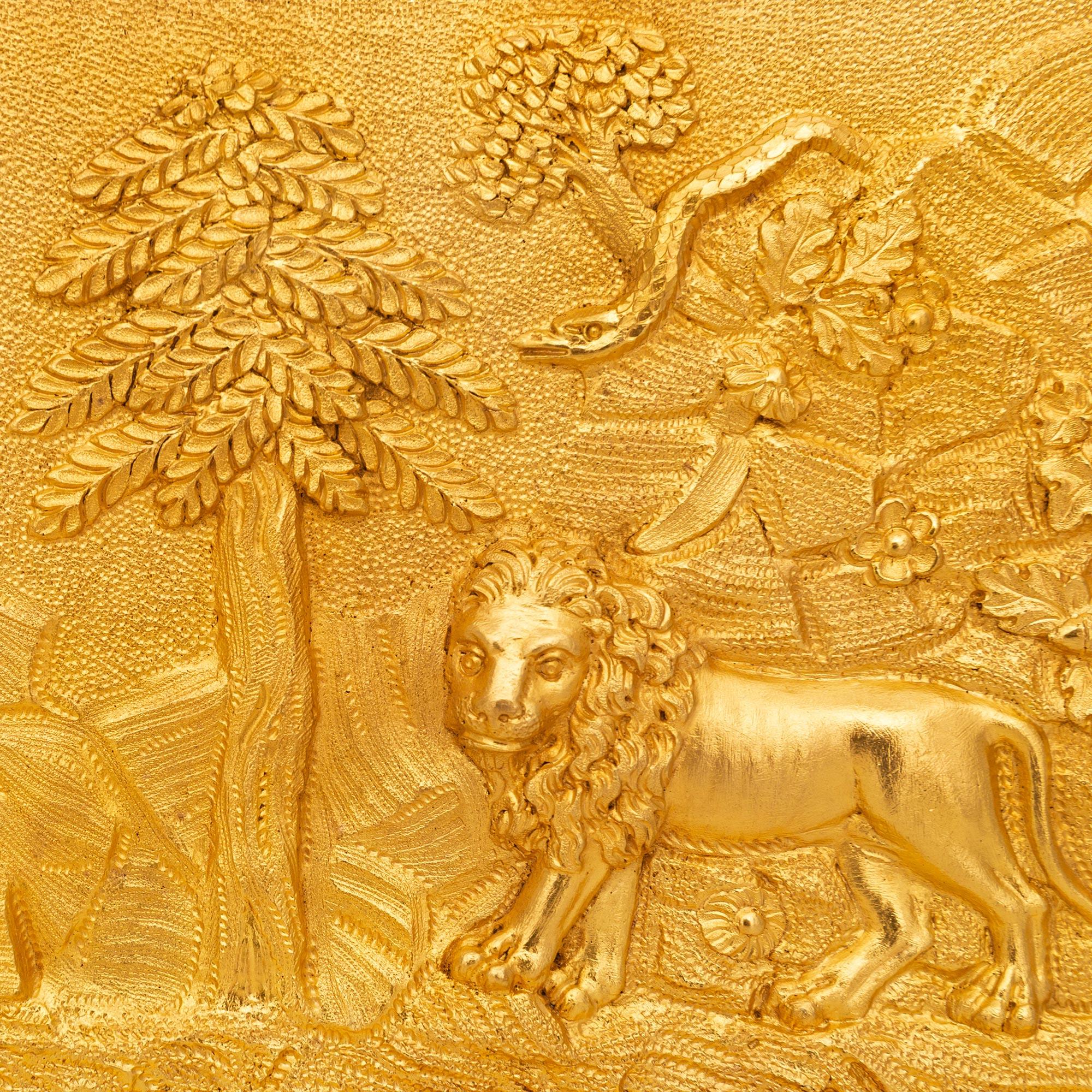 Jardinière/planteuse en bronze doré du 19e siècle. Jardinière en bronze doré en vente 1