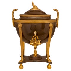 A French 19th century Neo-Classical st. patinated bronze and ormolu Samovar