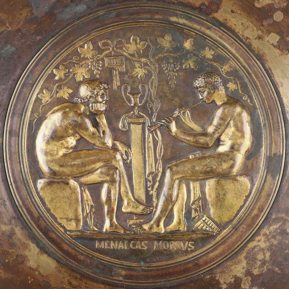 Tazza in bronzo patinato neoclassico francese del XIX secolo, firmata F. Levill in vendita 1
