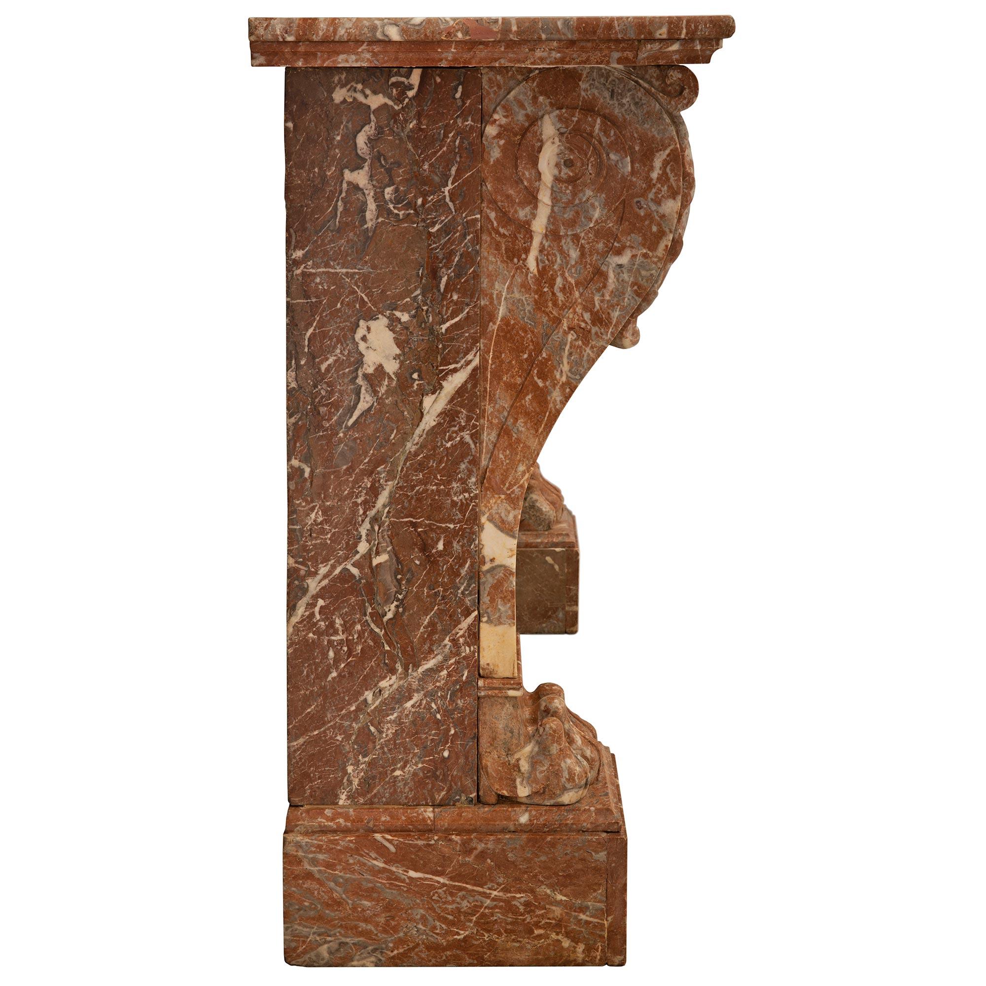French 19th Century Neo-Classical St. Rouge Royale Marble Console In Good Condition For Sale In West Palm Beach, FL