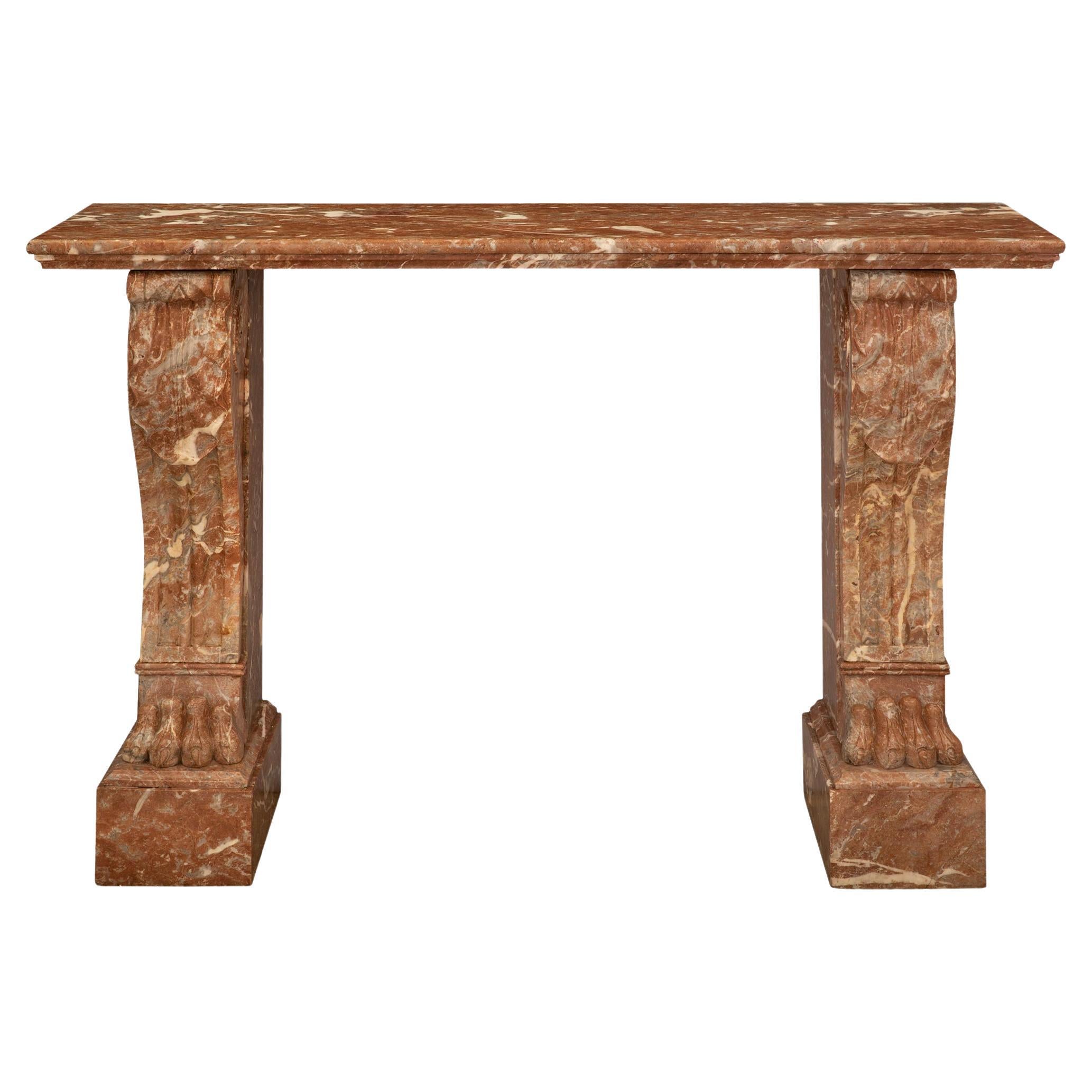 French 19th Century Neo-Classical St. Rouge Royale Marble Console For Sale