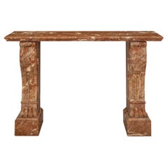 Console in marmo neoclassica francese del XIX secolo St. Rouge Royale