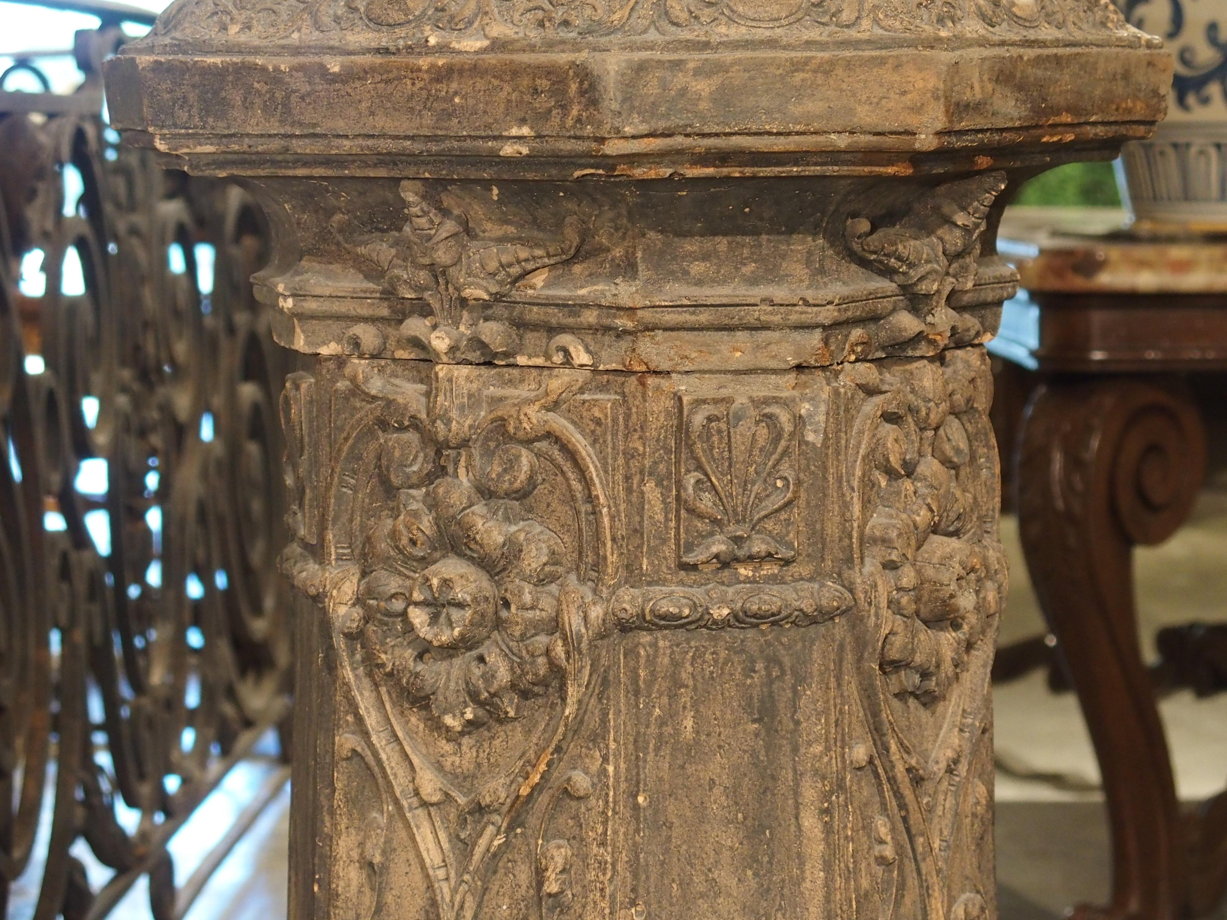 French 19th Century Octagonal Terra Cotta Pedestal 3